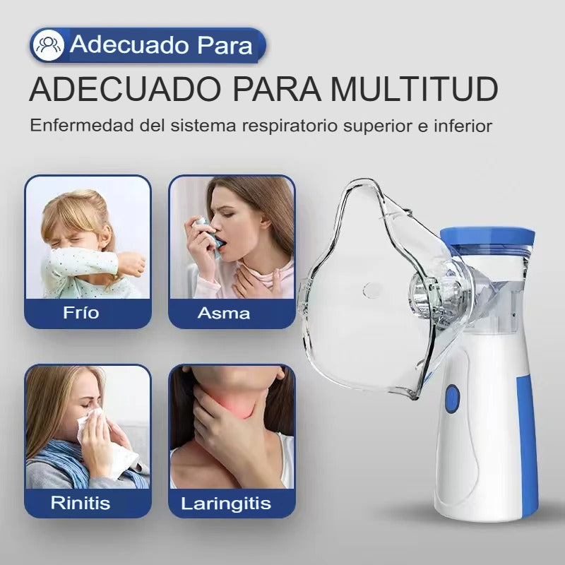 Nebulizador Portátil Pro -Alivio rápido para asma, bronquite y alergias