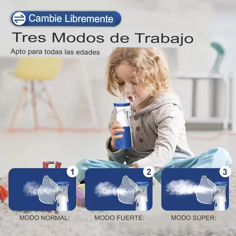 Nebulizador Portátil Pro -Alivio rápido para asma, bronquite y alergias